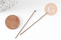 Clou tige tête plate fer bronze 50mm, x50 (10Gr) (G9328)
