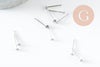 Clous-puces oreille acier inoxydable 316 platine 3mm, x50 (2.9gr) (G9465)