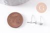 Clous-puces oreille acier inoxydable 316 platine 5mm, x50 (G10171)