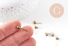 Clous-puces oreille boule bronze avec anneau, boucles d'oreille,oreille percée,diamètre 5mm, x 10 (G0647)