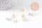 Clous-puces oreille fleur acier 201/316 inoxydable dore 24K lisse 1 trou 9mm, la paire (G10487)