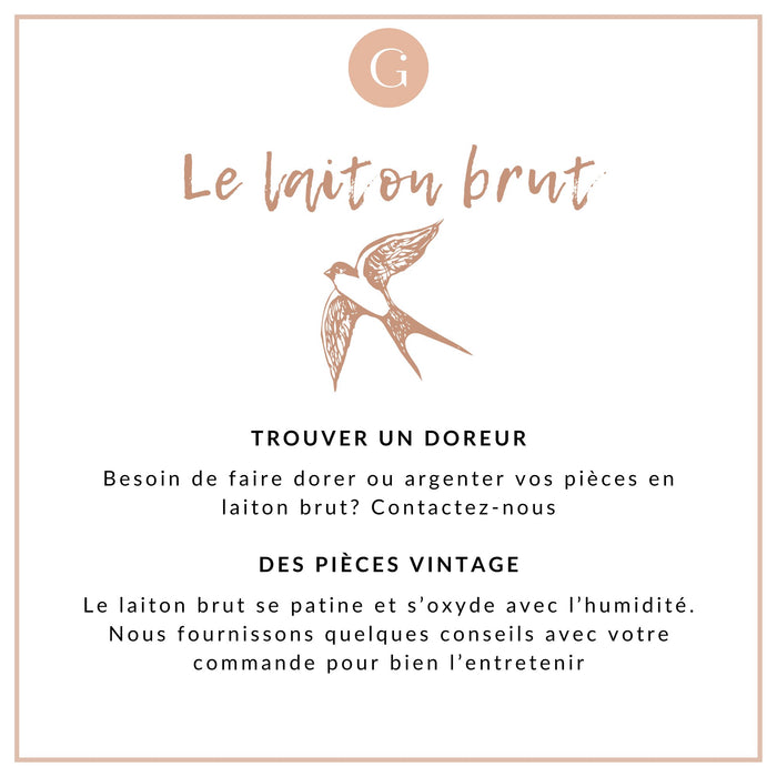 Clous-puces oreille laiton brut acier 3mm, x50 (G1901)