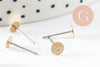 Clous-puces oreille laiton brut acier plateau 5mm, création boucles d'oreille percée,sans nickel, x50 (G0582)