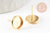 Clous-puces oreille support cabochon rond 8mm acier 304 inoxydable dore, x10 (G5322)