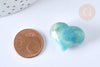 Coeur décoratif amazonite séance lithothérapie 25 mm, x1 (G7169)