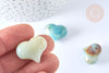 Coeur décoratif amazonite séance lithothérapie 25 mm, x1 (G7169)