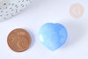 Coeur décoratif aventurine bleue naturelle lithothérapie pierre 25mm, x1 (G7179)