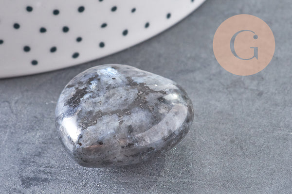 Coeur labradorite naturelle, labradorite naturelle roulée, pierre semi-precieuse, séance lithothérapie, 31mm, x1 G5615