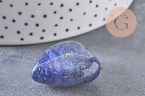 Coeur lapis lazulis naturel roulé 29.5mm, x1 (G6774)
