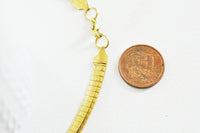Collier Chaine acier dorée 14k serpent,sans nickel,chaine fantaisie,acier, chaine complète,6mm,45cm x1 (G5353)