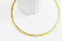 Collier Chaine acier dorée 14k serpent,sans nickel,chaine fantaisie,acier, chaine complète,6mm,45cm x1 (G5353)