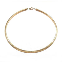 Collier Chaine acier dorée 14k serpent,sans nickel,chaine fantaisie,acier, chaine complète,6mm,45cm x1 (G5353)