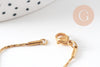 Collier Chaine acier inoxydable doré 14k serpent 1mm-42.5cm, x1 (G1101)