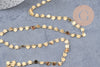 Collier Chaine coeur acier inoxydable doré 14k cœur 6.5mm, x1 mètre (G6804)