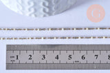 Collier Chaine complète acier doré perles rocaille blanches artisanales, acier inoxydable doré,40.7cm, x1 G3778