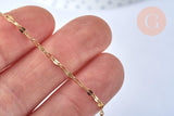 Collier Chaine complète acier dorée 14k fantaisie,collier doré,sans nickel,acier doré,chaine complète,2mm,50cm, x1 G2995