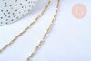 Collier Chaine complète acier dorée 14k fantaisie,collier doré,sans nickel,acier doré,chaine complète,2mm,50cm, x1 G2995