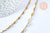 Collier Chaine complète acier dorée 14k feuille,chaine collier,sans nickel,acier doré, chaine complète,44.5m, x1 G0631