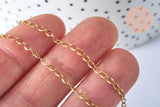 Collier Chaine complète acier dorée 14k,chaine collier,sans nickel,chaine fantaisie,2.4mm,41cm, x1 (G6806)
