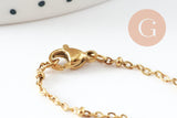 Collier Chaine complète avec fermoir acier inoxydable dorée satellite 1.5mm-45cm, x1 G9674