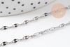 Collier Chaine complète avec fermoir acier inoxydable platine 45cm, x1 (G6566)