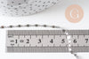 Collier Chaine complète avec fermoir acier inoxydable platine 45cm, x1 (G6566)