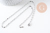 Collier Chaine complète avec fermoir acier inoxydable platine 45cm, x1 (G6566)