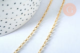 Collier Chaine complète avec fermoir maille coeur laiton doré 1.8x2.4mm/ 46cm, x1 (G5354)