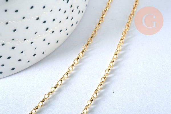 Collier Chaine complète avec fermoir maille coeur laiton doré 1.8x2.4mm/ 46cm, x1 (G5354)