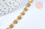 Collier Chaine complète coeur acier inoxydable 304 dorée 14k 42.5cm, x1 (G5356)