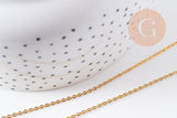 Collier Chaine complète collier laiton doré forçat 14K 1.5mm-40cm, x1 (G10115)