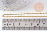 Collier Chaine complète collier laiton doré forçat 14K 1.5mm-40cm, x1 (G10115)