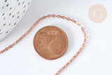 Collier Chaine complète laiton or rose forçat 45cm, collier dorée or rose, x1 (G8340)