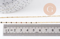 Collier Chaine fine complète avec fermoir collier cuivre doré fantaisie 16K 1.3 mm-45cm, x1 (G0309)