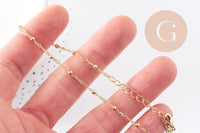 Collier Chaine fine complète avec fermoir cuivre doré singapour 16K 1.3 mm-45cm, x1 (G0635)