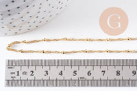 Collier Chaine fine complète avec fermoir cuivre doré singapour 16K 1.3 mm-45cm, x1 (G0635)