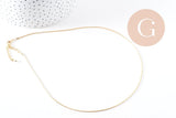 Collier Chaine fine dorée serpent 16K 2.5 microns 1.5 mm, 44cm, x1 (G3269)