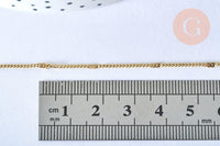 Collier Chaine fine laiton doré fantaisie 14K 1.5 mm- 45cm, chaine collier, chaine complète avec fermoir x1 (G0575)