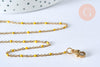Collier Collier Chaine laiton doré 18k fantaisie résine jaune 2mm 40cm, x1 G3487