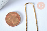 Collier chaine complète acier dorée 14k acier 305 inoxydable doré 1.7mm/45cm, x1 (G2209)