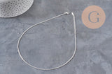 Necklace, mariner chain, stainless steel, silver-plated, 1.5mm/40cm, x1 VALID