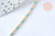 Collier chaine laiton doré 18k fantaisie résine turquoise 2mm/40cm, x1 (G3152)