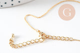 Collier chaine rolo fine complète avec fermoir cuivre doré 16K 1.7 mm- 43cm, x1 (G2425)