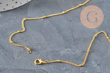 Satellite chain necklace, iron & gold-plated brass, 81.5cm, x1 (G11228)
