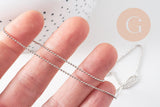 Collier collier chaine boule laiton platine facettes 1.2 mm/45cm, x1 (G5350)