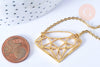 Collier diamant acier inoxydable doré 14k 45cm,idée cadeau anniversaire, x1 (G7142)