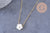 Collier fleur nacre naturelle chaine acier inoxydable doré PVD 18k 45cm, x1 (10581)