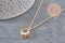 18K Gold Plated Brass Round Locket Photo Frame Necklace, x1 (G11087)