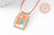 Collier médaille émaillée cactus orange turquoise zircons cordon tressé zamac doré 45cm x1 (G10364-4)