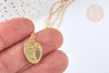 Collier médaille ovale visage moderne argent 925 doré 24K- 45cm,idée cadeau anniversaire, x1 (G7235)
